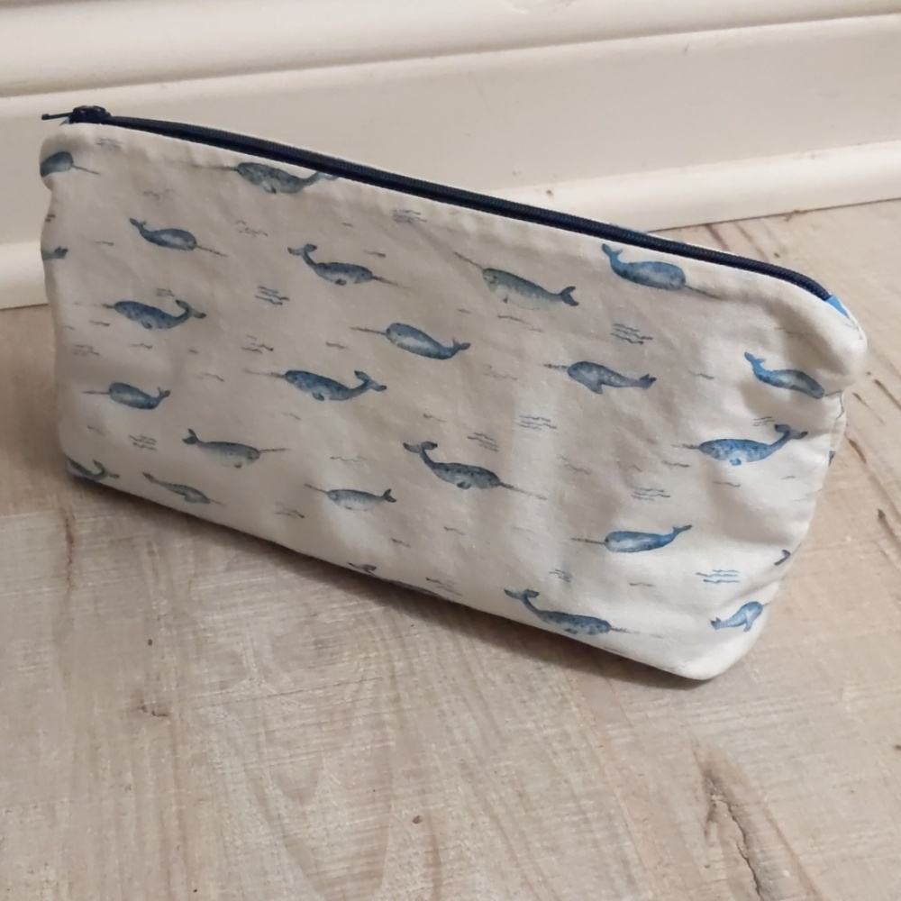 Narwhal cosmetic bag